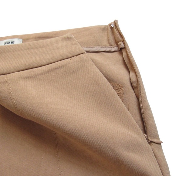 Jason Wu Camel Tan Pants XS Side Slits Boot Cut High Rise Stretch Careerwear - Picture 8 of 11